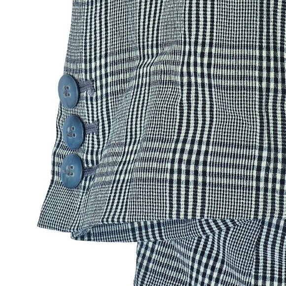 Liz Claiborne Vintage Oversized Classic Doubled Breasted Blazer Plaid Women's 8 - Picture 13 of 14